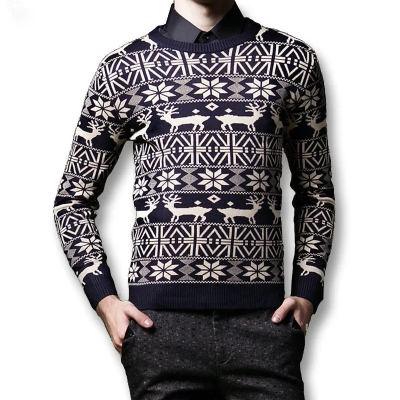 Men Long Sleeved Sweaters Men's Casual Slim Fit Large Size O Neck Knitted Sweaters and Pullovers Clothing SM6