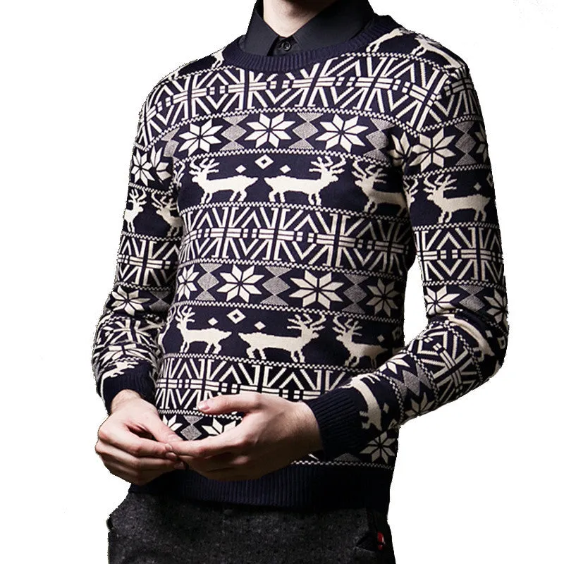 Men Long Sleeved Sweaters Men's Casual Slim Fit Large Size O Neck Knitted Sweaters and Pullovers Clothing SM6