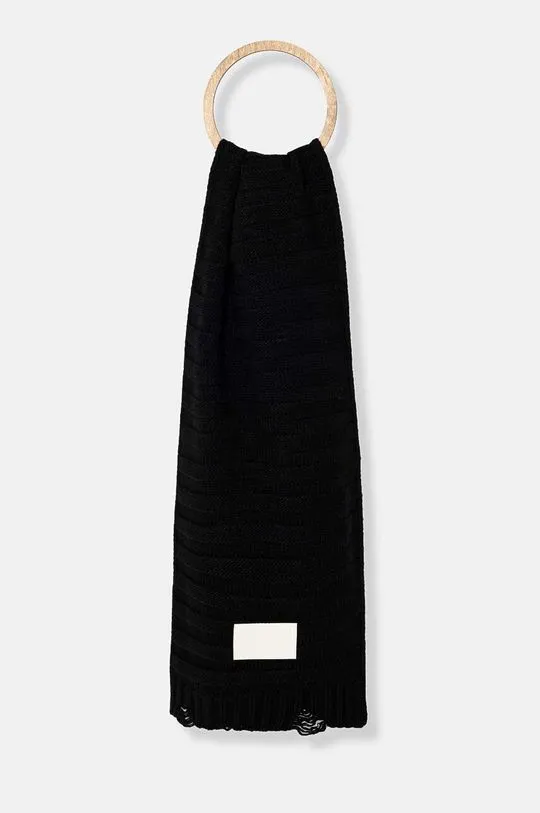 MM6 Maison Margiela wool scarf black color S52TE0054.M13040