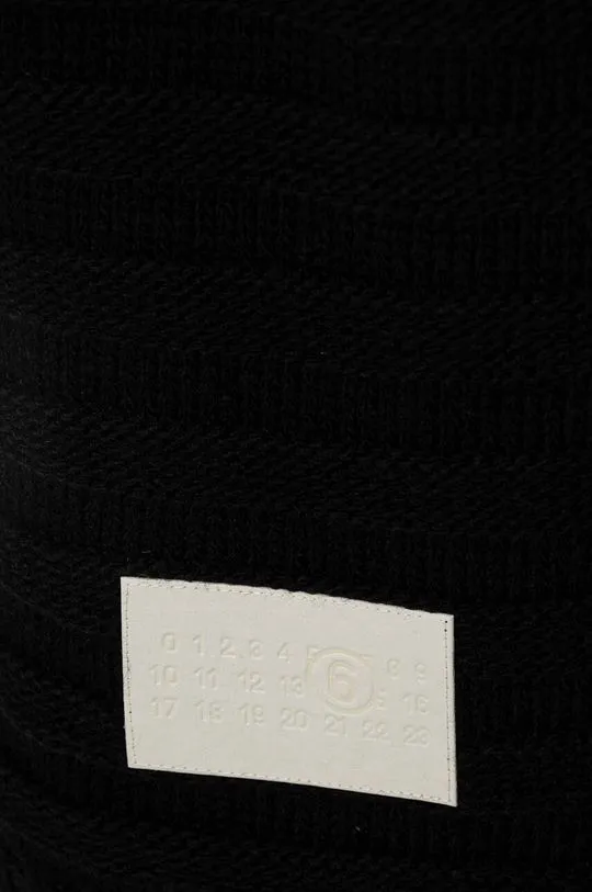 MM6 Maison Margiela wool scarf black color S52TE0054.M13040