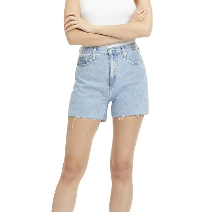 MOM JEANS SHORTS Woman Denim Light 