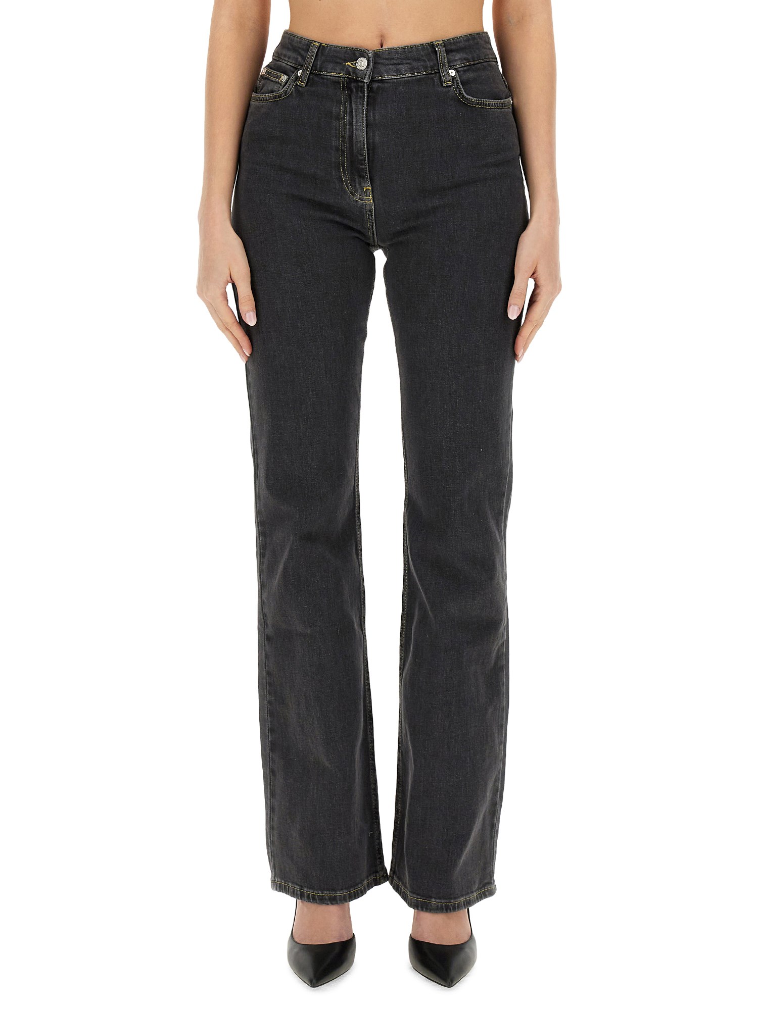 MOSCHINO JEANS    WIDE LEG COTTON DENIM JEANS