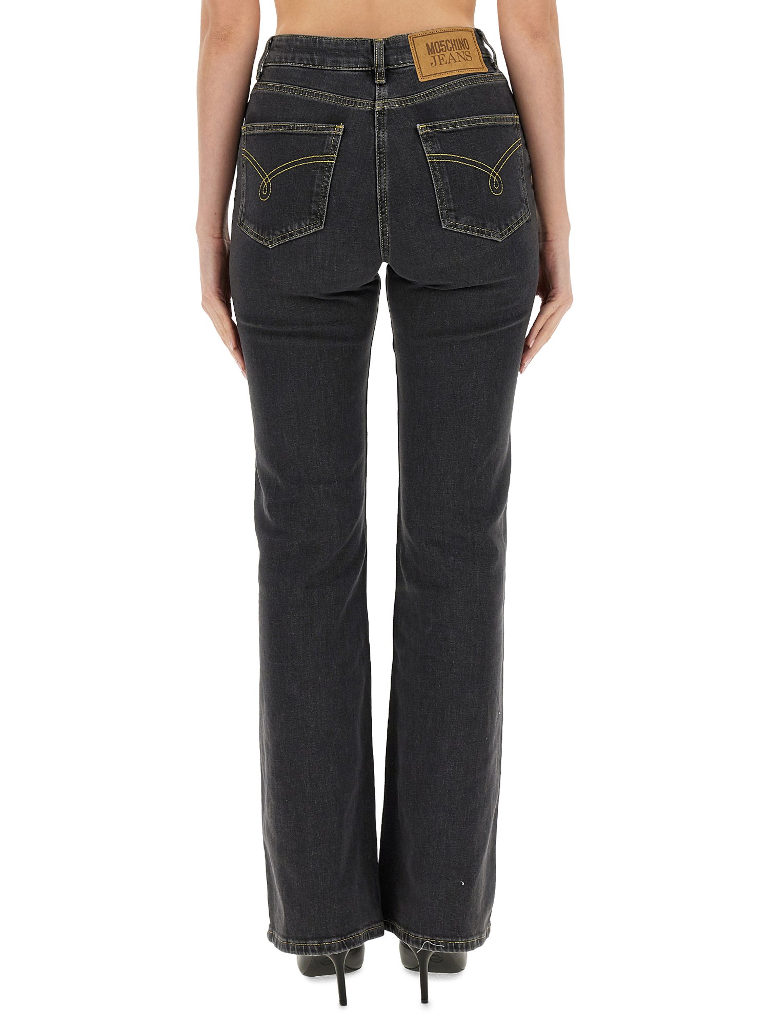 MOSCHINO JEANS    WIDE LEG COTTON DENIM JEANS