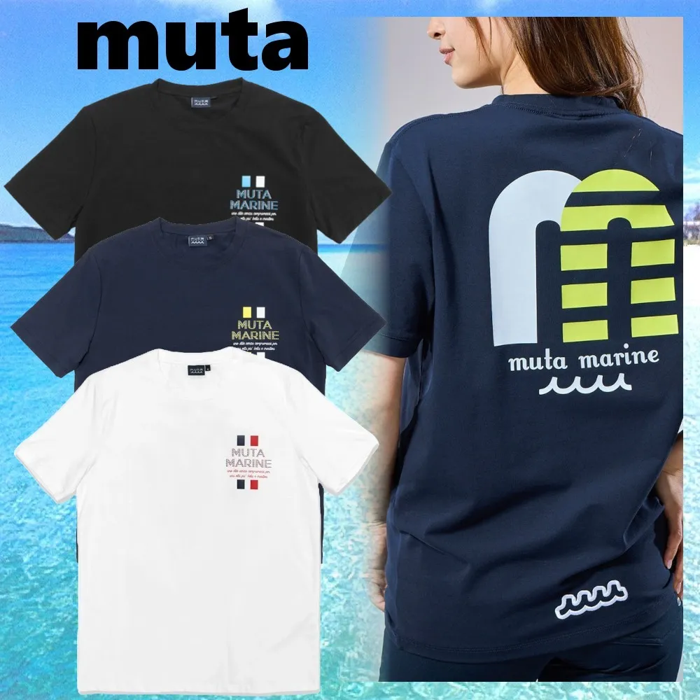 muta  |Crew Neck Pullovers Unisex Street Style Cotton Short Sleeves