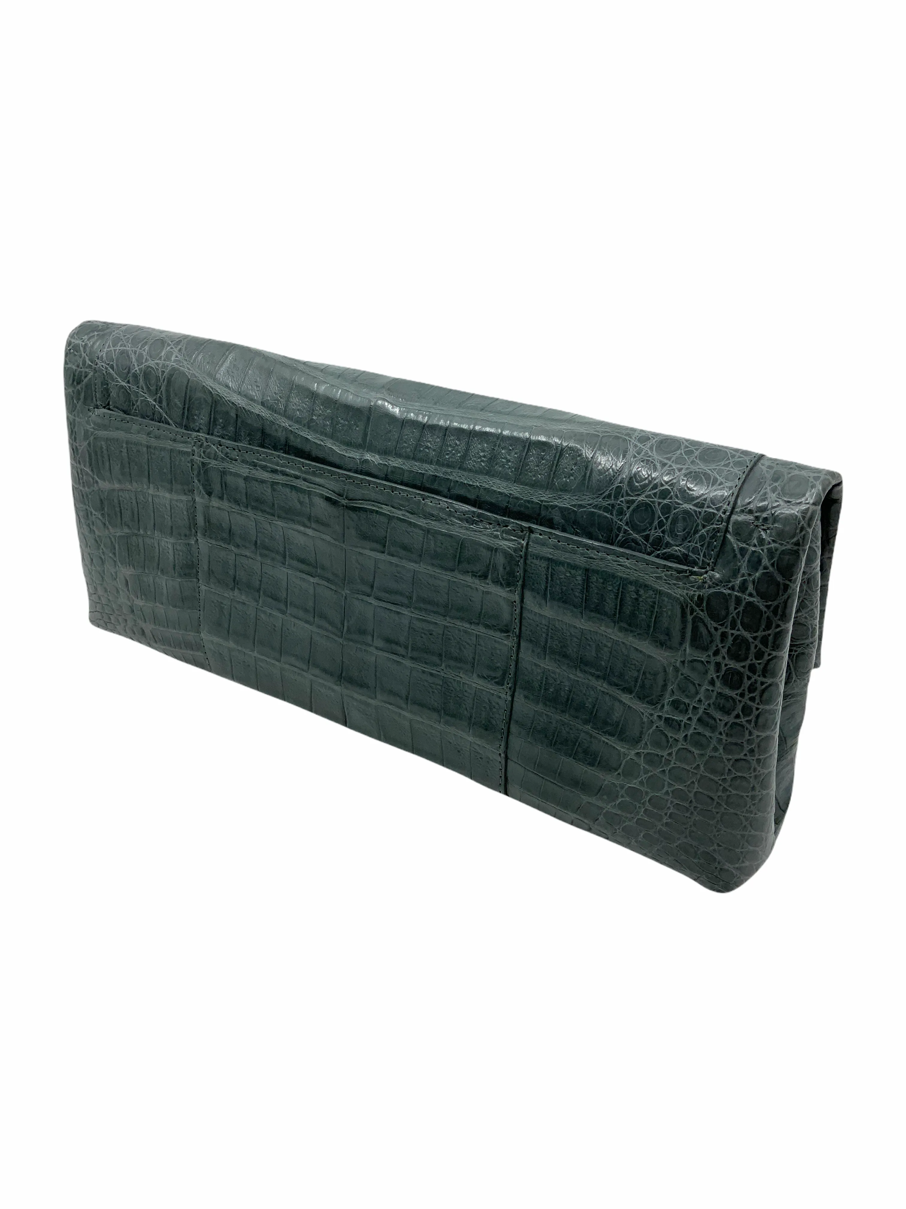 Nancy Gonzalez Gotham Crocodile Flap Clutch