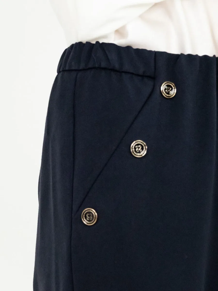 Navy Button Trousers - Kate & Pippa