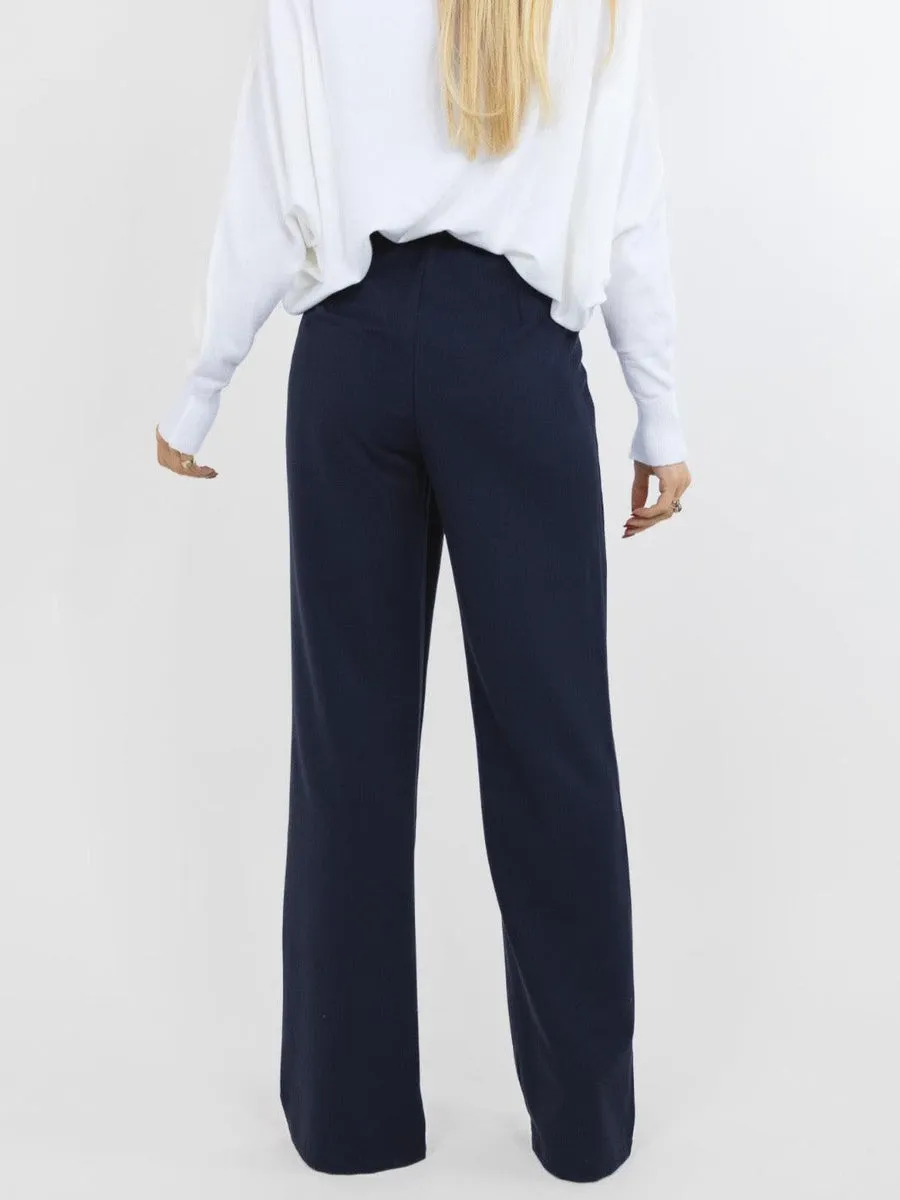 Navy Button Trousers - Kate & Pippa