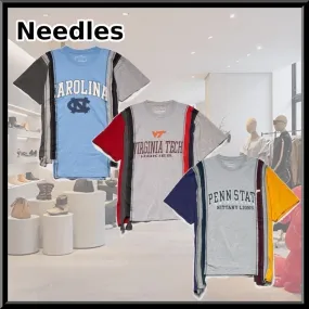 Needles  |Crew Neck Pullovers Street Style Cotton Short Sleeves Logo