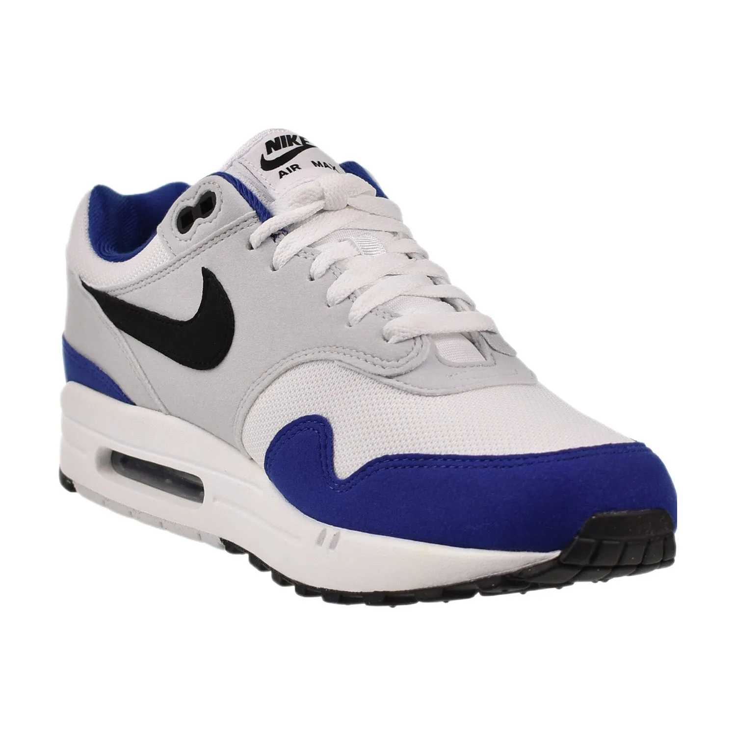 Nike Air Max 1 Men's Shoes White-Black-Deep Royal Blue