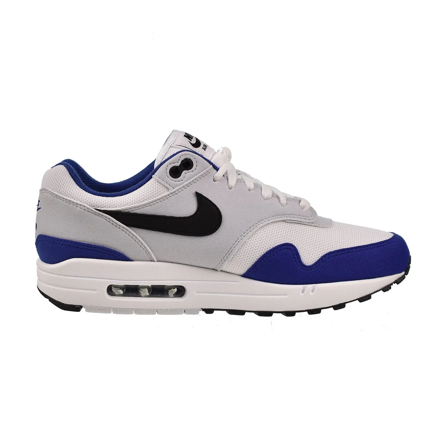 Nike Air Max 1 Men's Shoes White-Black-Deep Royal Blue