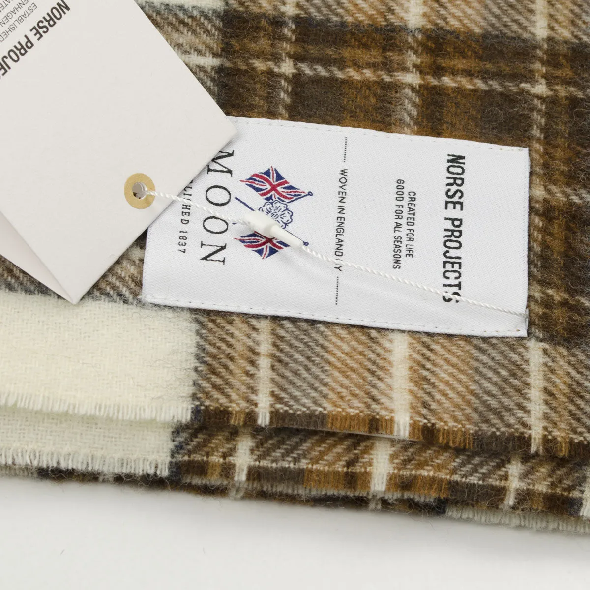 Norse Projects - Moon Checked Lambswool Scarf - Camel