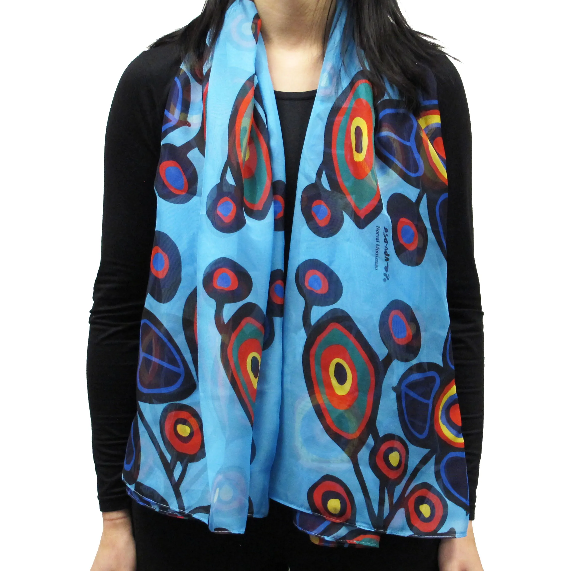 Norval Morrisseau Flowers and Birds Cape Scarf