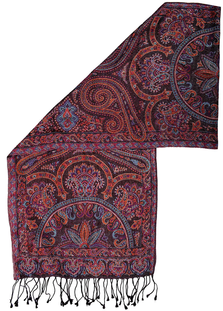 Paisley Wool Silk Unisex Men's Women's Muffler Indian Clothing (64 x 13 inches)