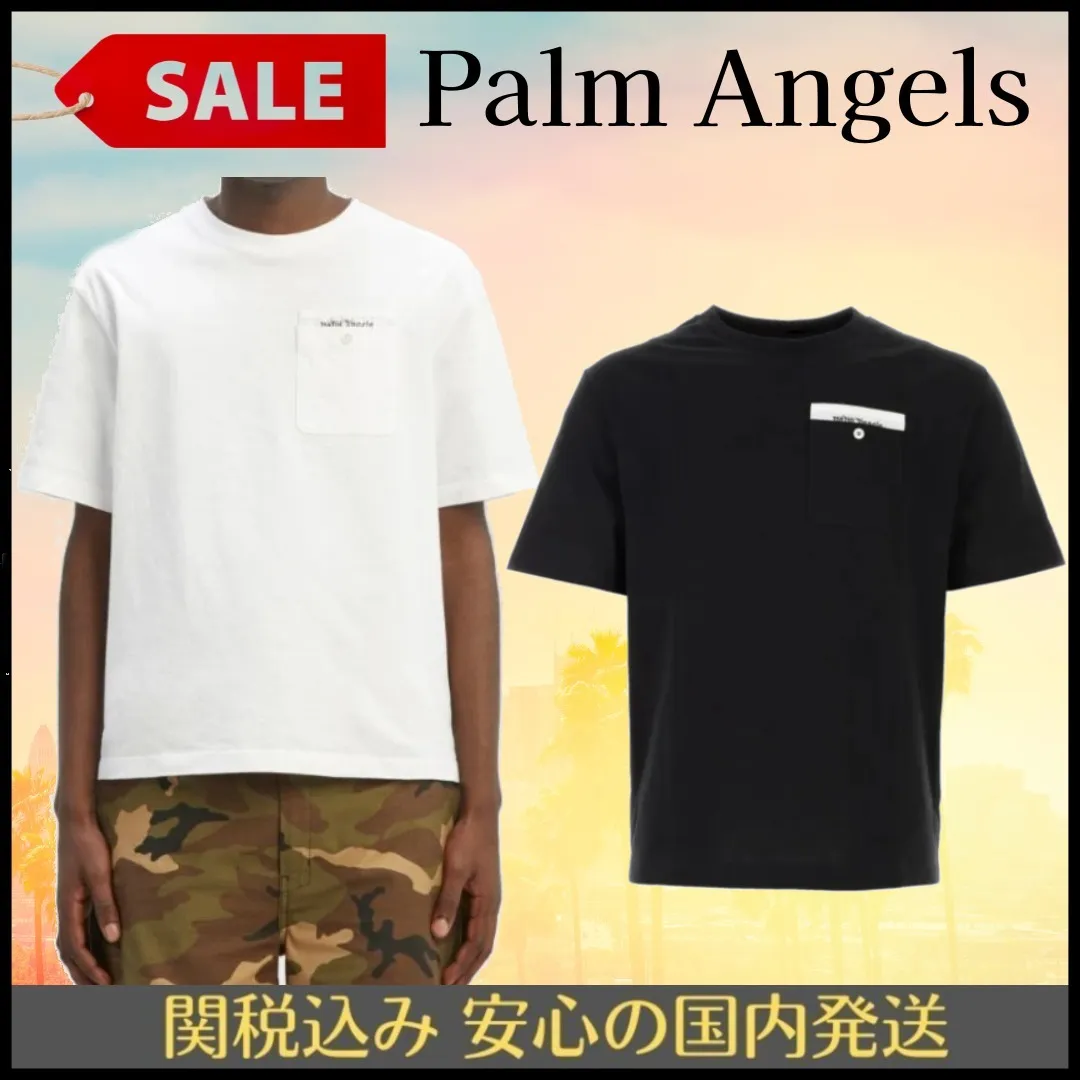 Palm Angels  |Crew Neck Pullovers Street Style Plain Cotton Short Sleeves