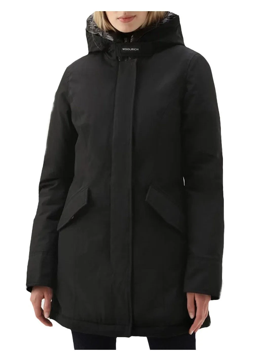 Parka Woolrich donna  arctic in ramar nero lungo