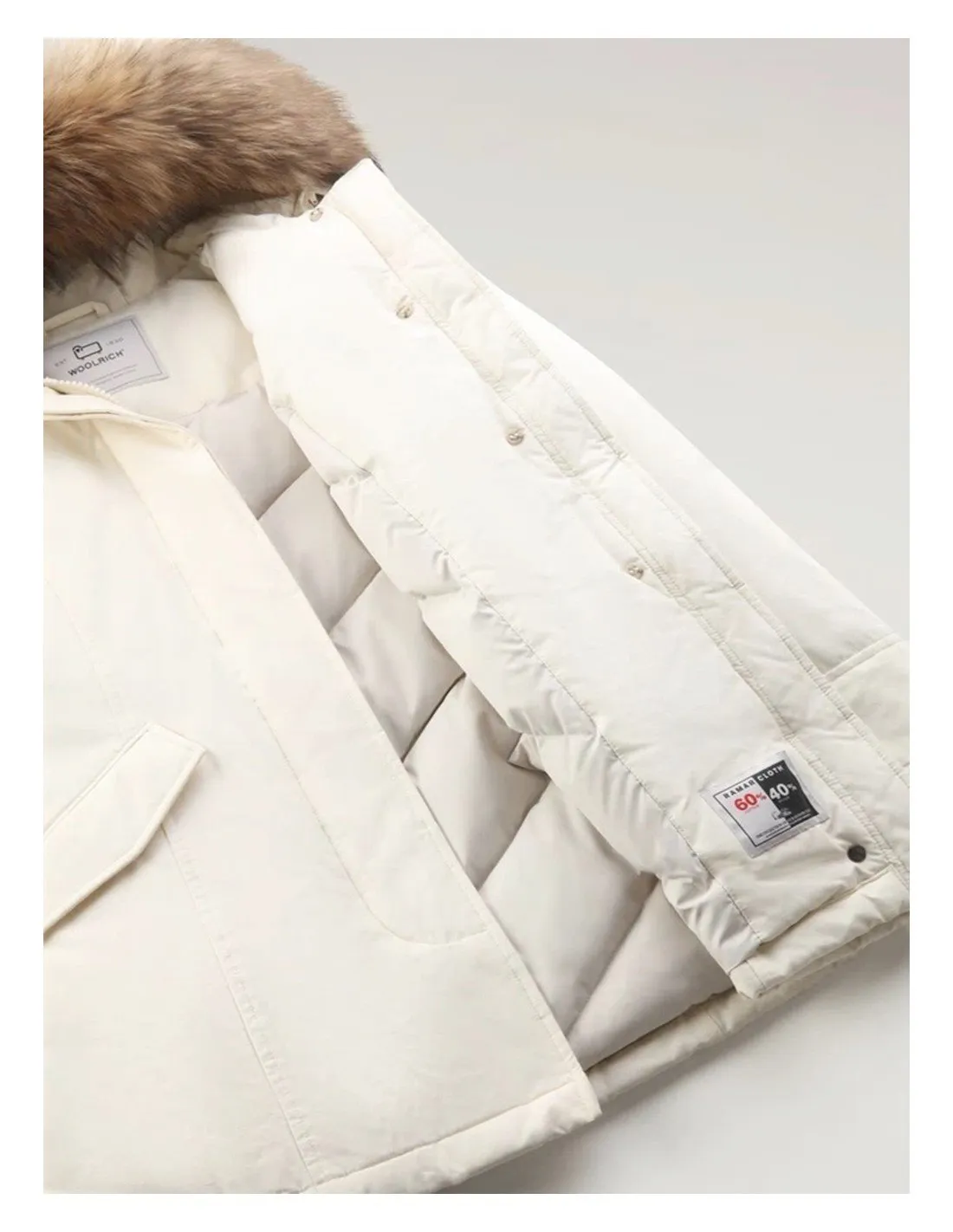 Parka Woolrich donna arctic raccoon cfwwou0538 cream