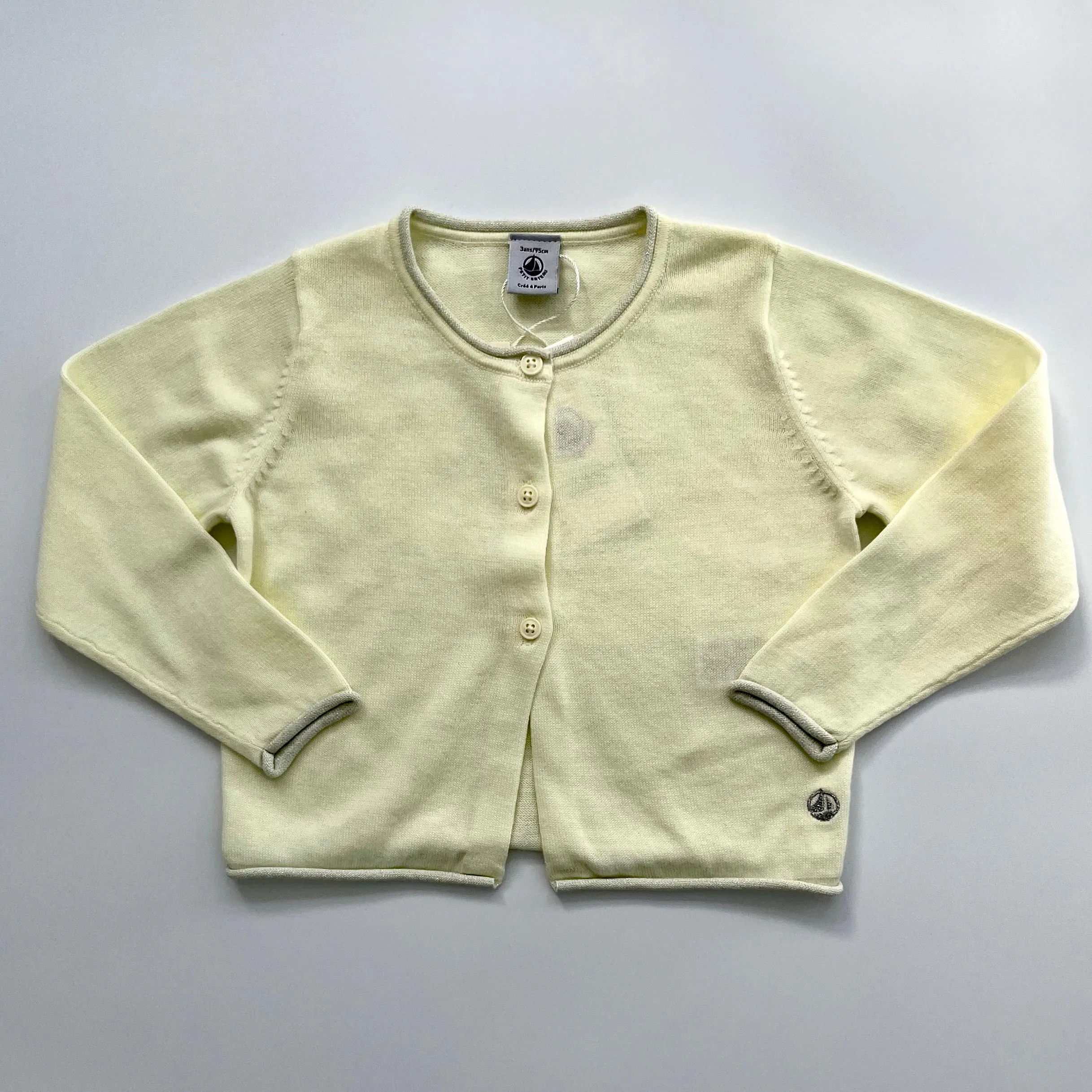 Petit Bateau Lemon Yellow Cotton Cardigan: 3 Years (Brand New)