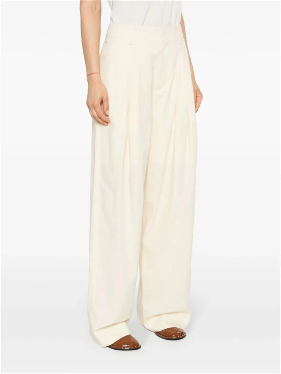 PLEAT-DETAIL STRAIGHT-LEG TROUSERS