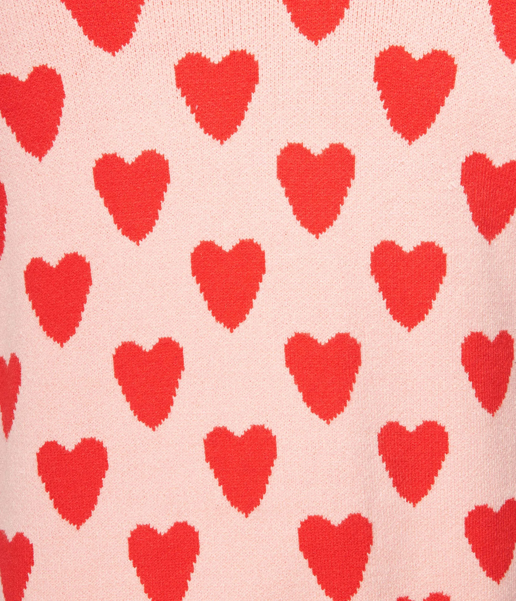 Plus Size Pink & Red Hearts Open Cardigan