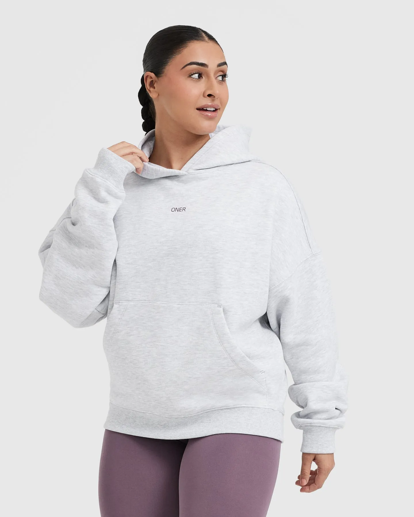 Raising the Bar Graphic Unisex Oversized Hoodie | Light Grey Marl