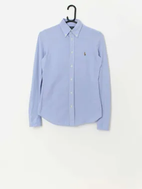 Ralph Lauren Knit Oxford button down shirt in pale blue with long sleeves – XS