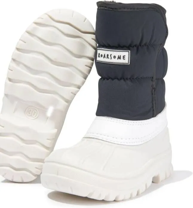 Roarsome logo-appliqué quilted snow boots Black