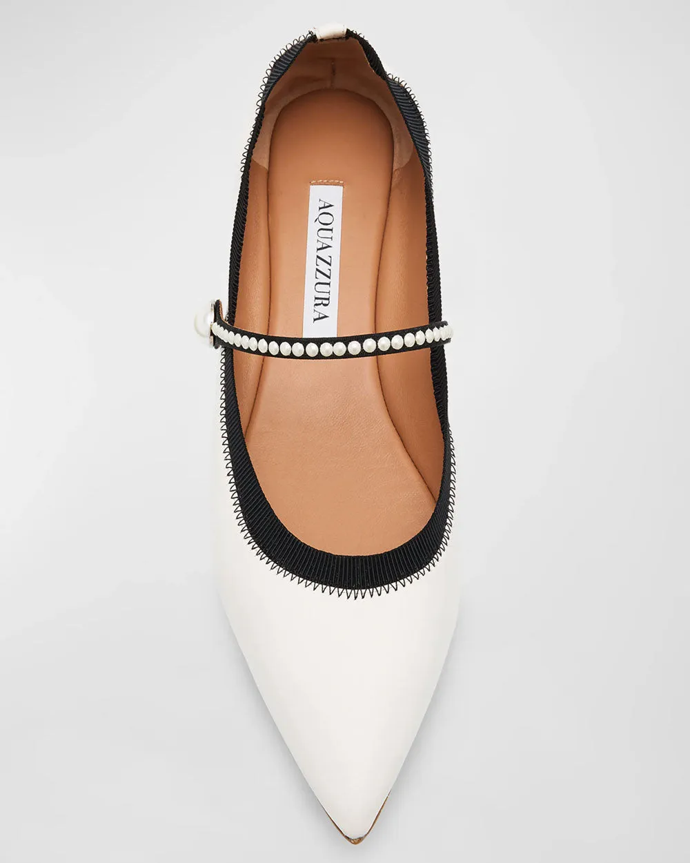 Romy Pearl Mary Jane Flat in White