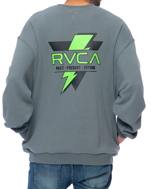 RVCA  |Long Sleeves Plain Logo Sweatshirts