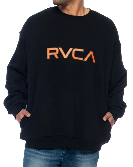 RVCA  |Long Sleeves Plain Logo Sweatshirts