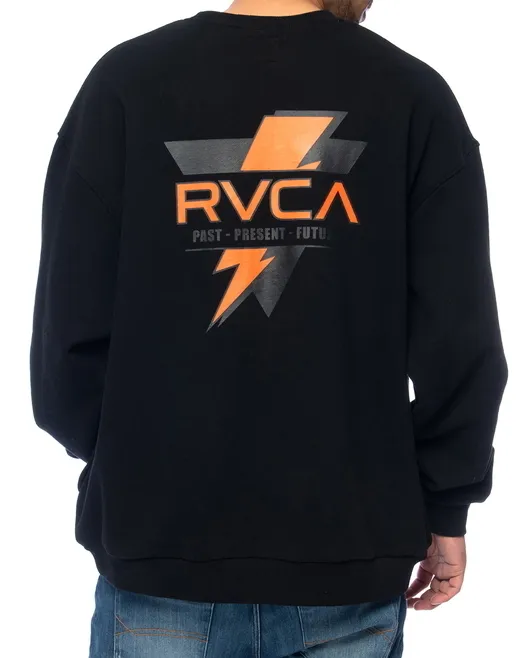 RVCA  |Long Sleeves Plain Logo Sweatshirts