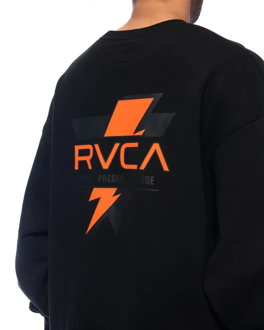 RVCA  |Long Sleeves Plain Logo Sweatshirts