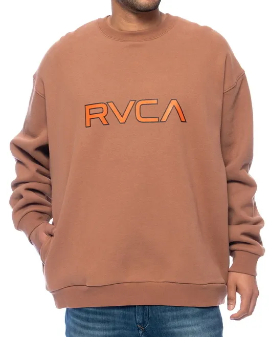 RVCA  |Long Sleeves Plain Logo Sweatshirts