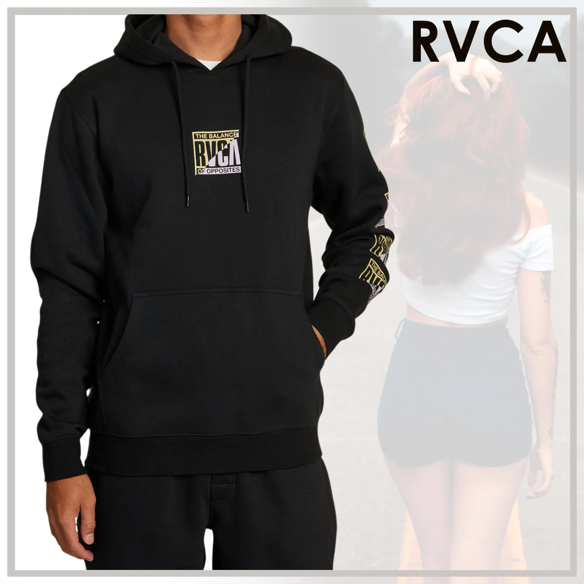 RVCA  |Unisex Street Style Long Sleeves Plain Oversized