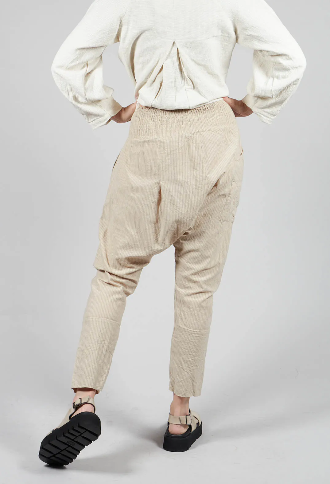 Salak Trousers in Striped Linen