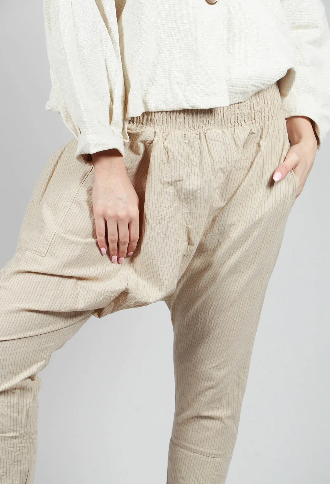 Salak Trousers in Striped Linen