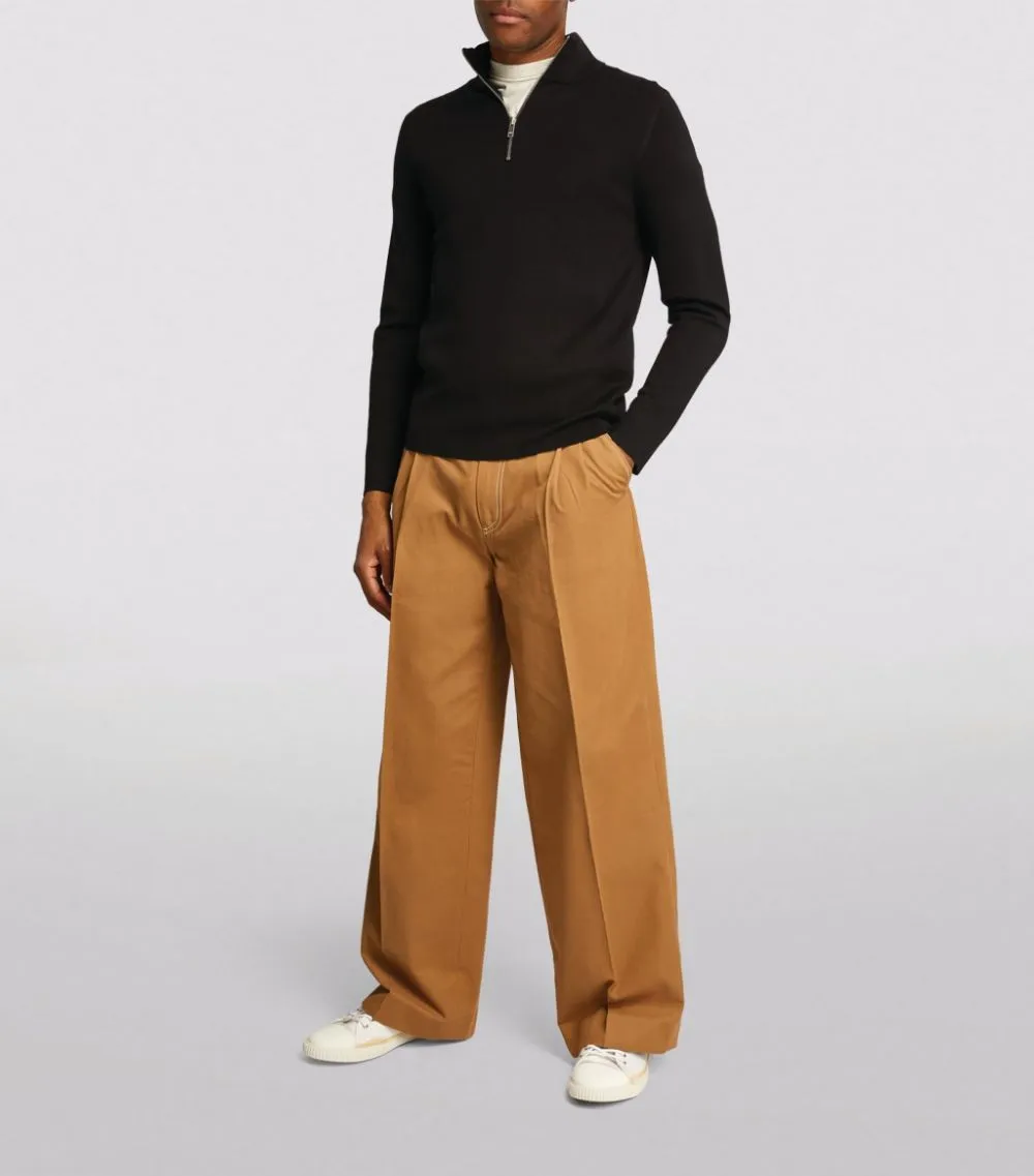 sandro  |Wool Long Sleeves Plain Sweaters