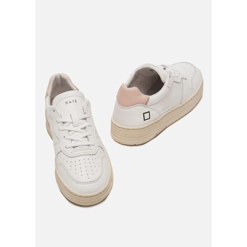 Scarpe D.A.T.E.  -  COURT MONO WHITE-PINK - DONNA - D.A.T.E. - Tempus Doni