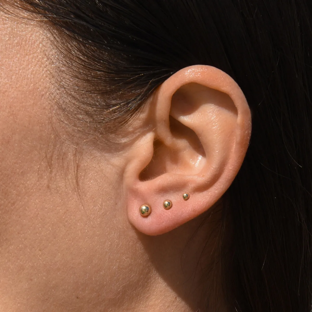 Set of 3 Gold Orbital Studs