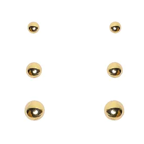 Set of 3 Gold Orbital Studs