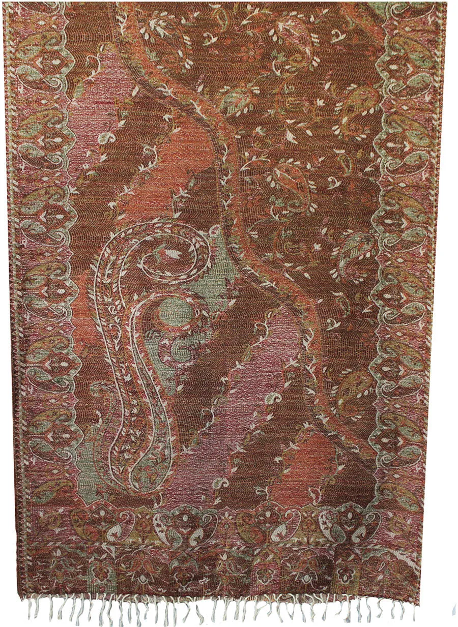 Shawls Paisley Wool Scarf Womens Indian Clothing Gift (82 x 28 inches)