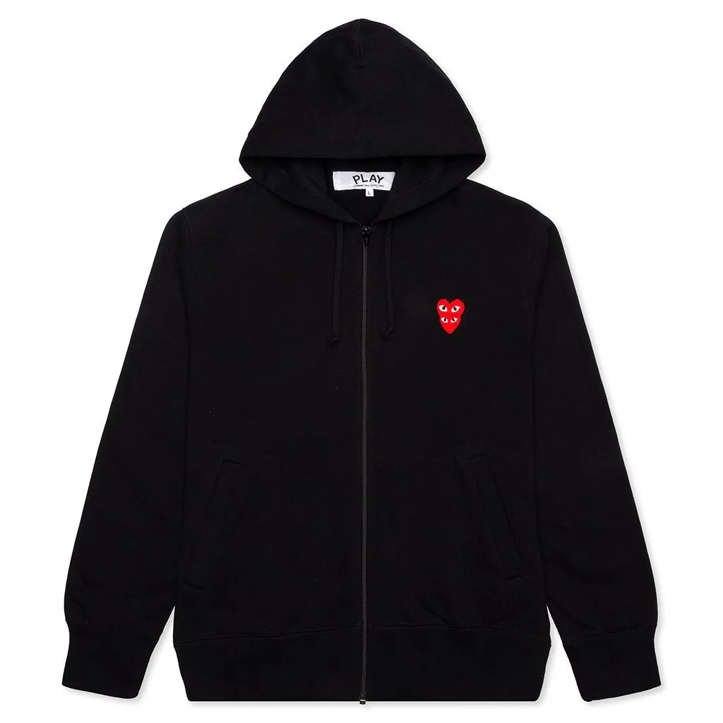 Stacked Heart Hooded Sweatshirt - Black