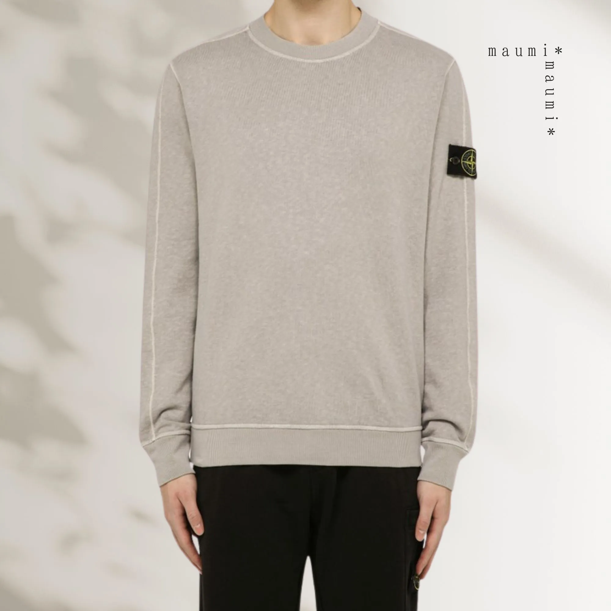 STONE ISLAND  |Crew Neck Street Style Long Sleeves Plain Cotton