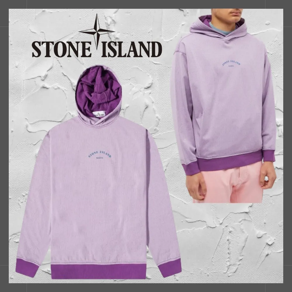 STONE ISLAND  |Pullovers Nylon Street Style Bi-color Long Sleeves Cotton