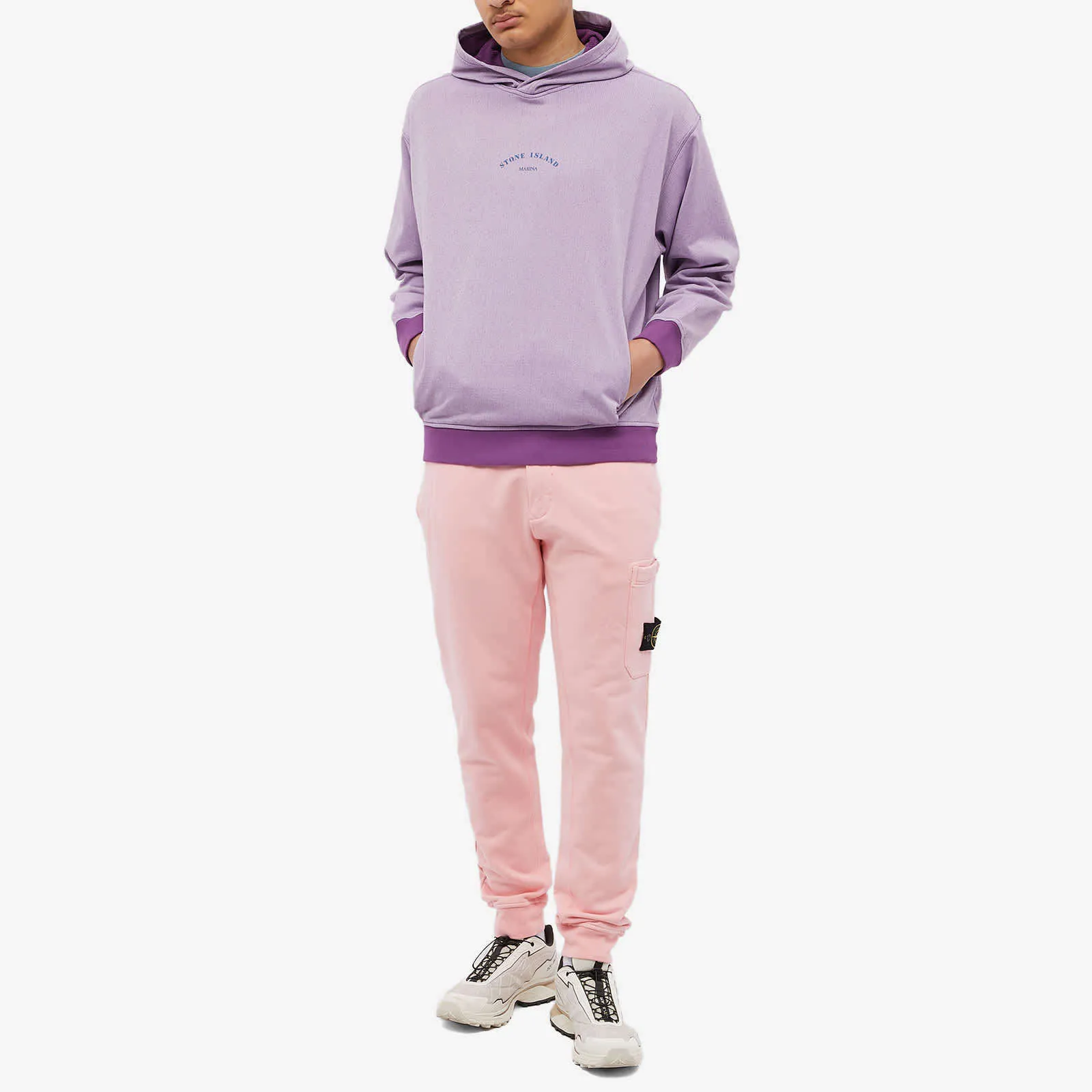 STONE ISLAND  |Pullovers Nylon Street Style Bi-color Long Sleeves Cotton