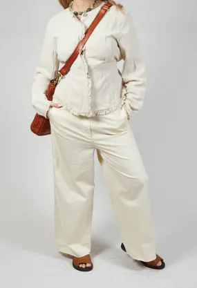 Straight Leg Trousers in Chalk