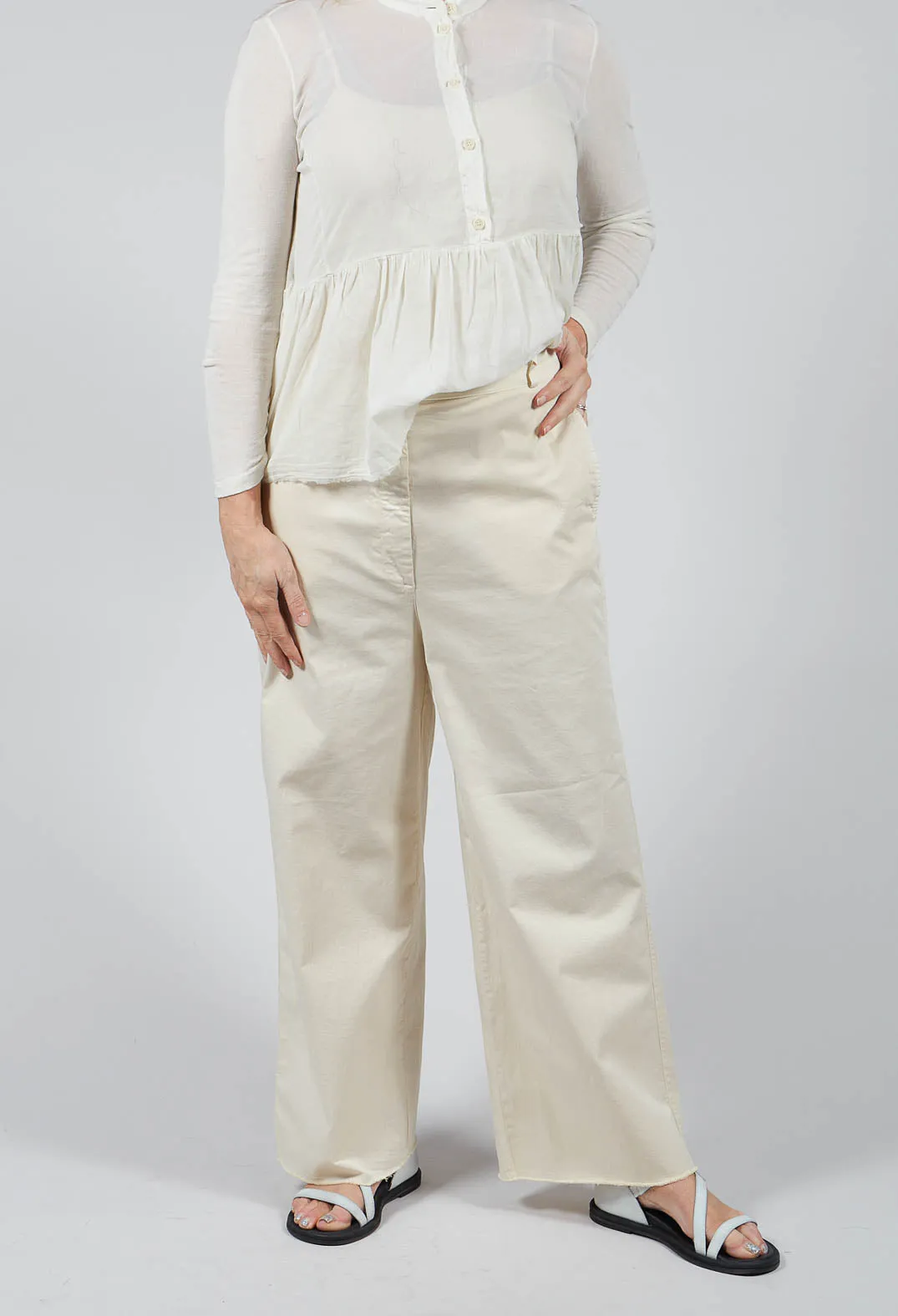 Straight Leg Trousers in Chalk