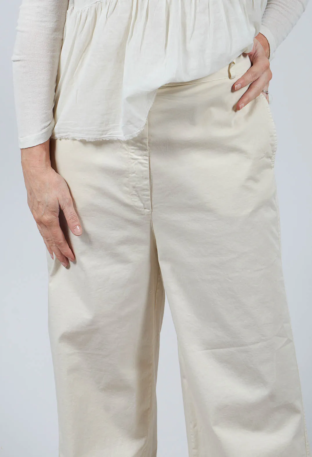 Straight Leg Trousers in Chalk