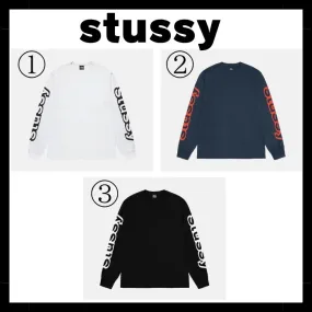 STUSSY  |Crew Neck Pullovers Long Sleeves Long Sleeve T-shirt Logo