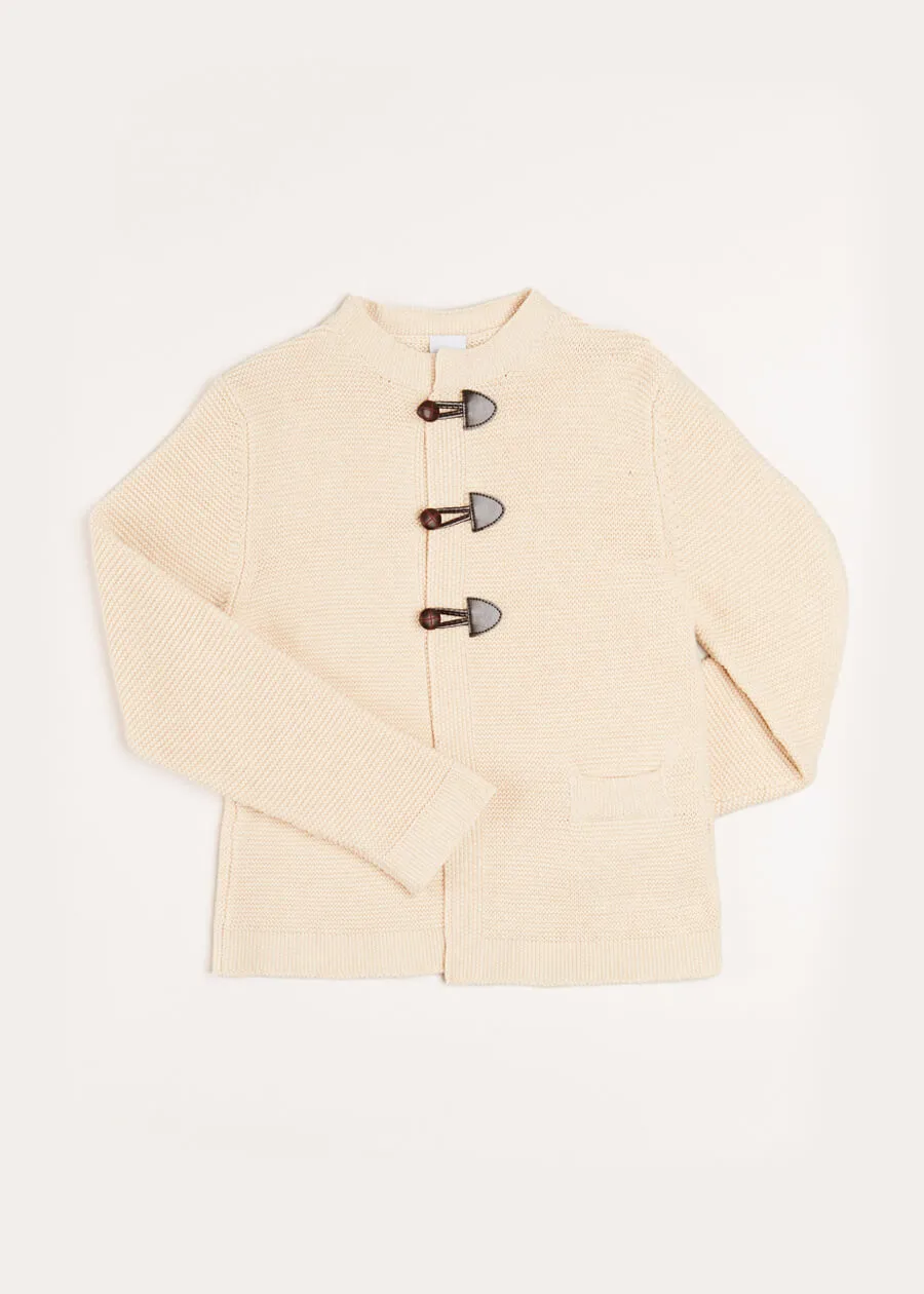 Toggle Fastening Cardigan in Beige (4-10yrs)