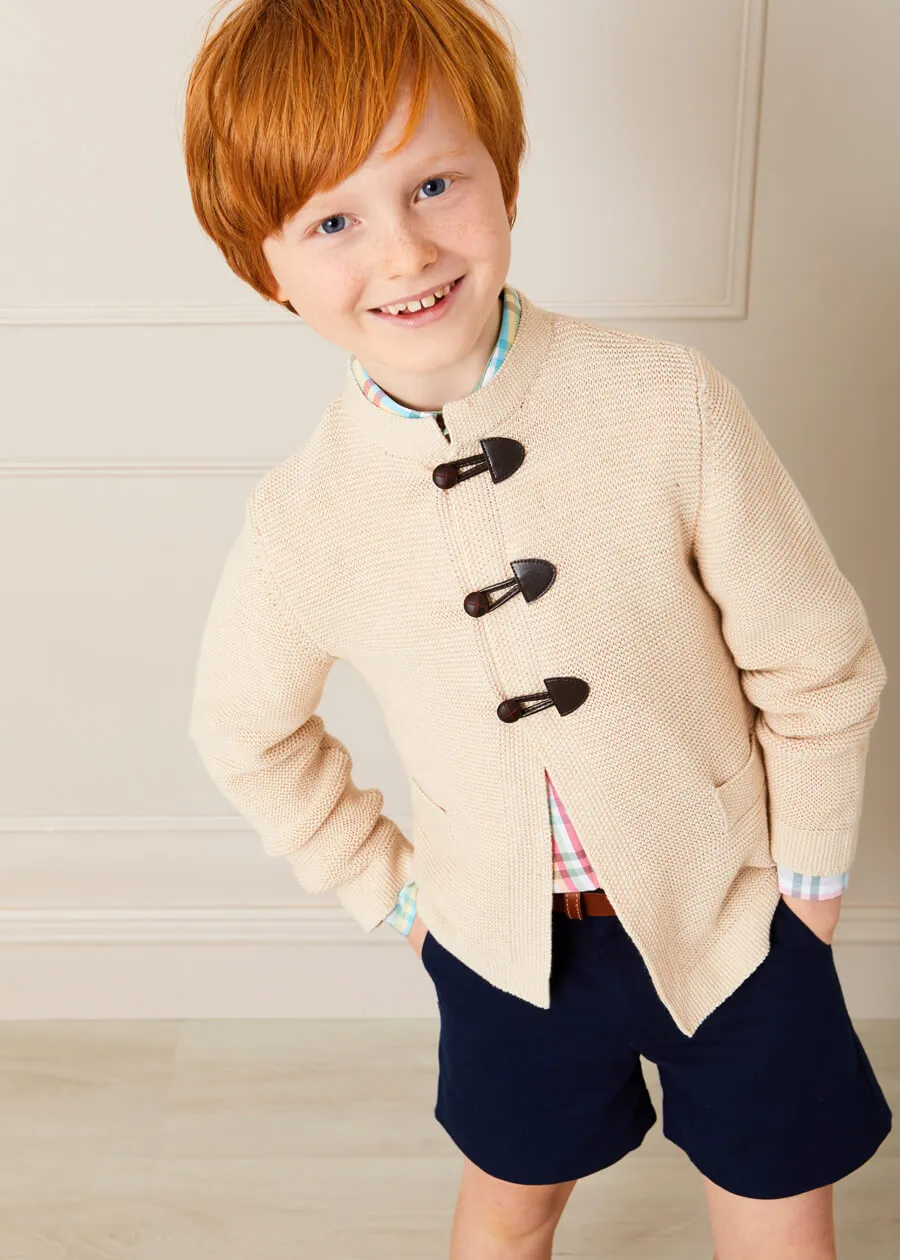 Toggle Fastening Cardigan in Beige (4-10yrs)